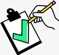 An illustration of a checkmark being drawn on a clipboard.