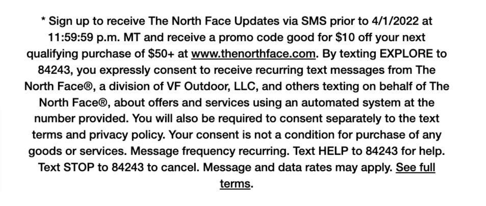 The North Face Email Example